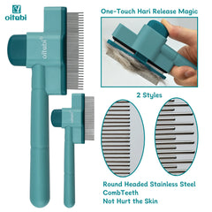 Self Cleaning Pet Flea Comb Grooming Brush